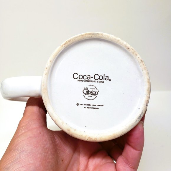 1997 Coca-Cola Mug Polar Bear Sunglasses Christmas Stars Gibson Vintage - Picture 5 of 9